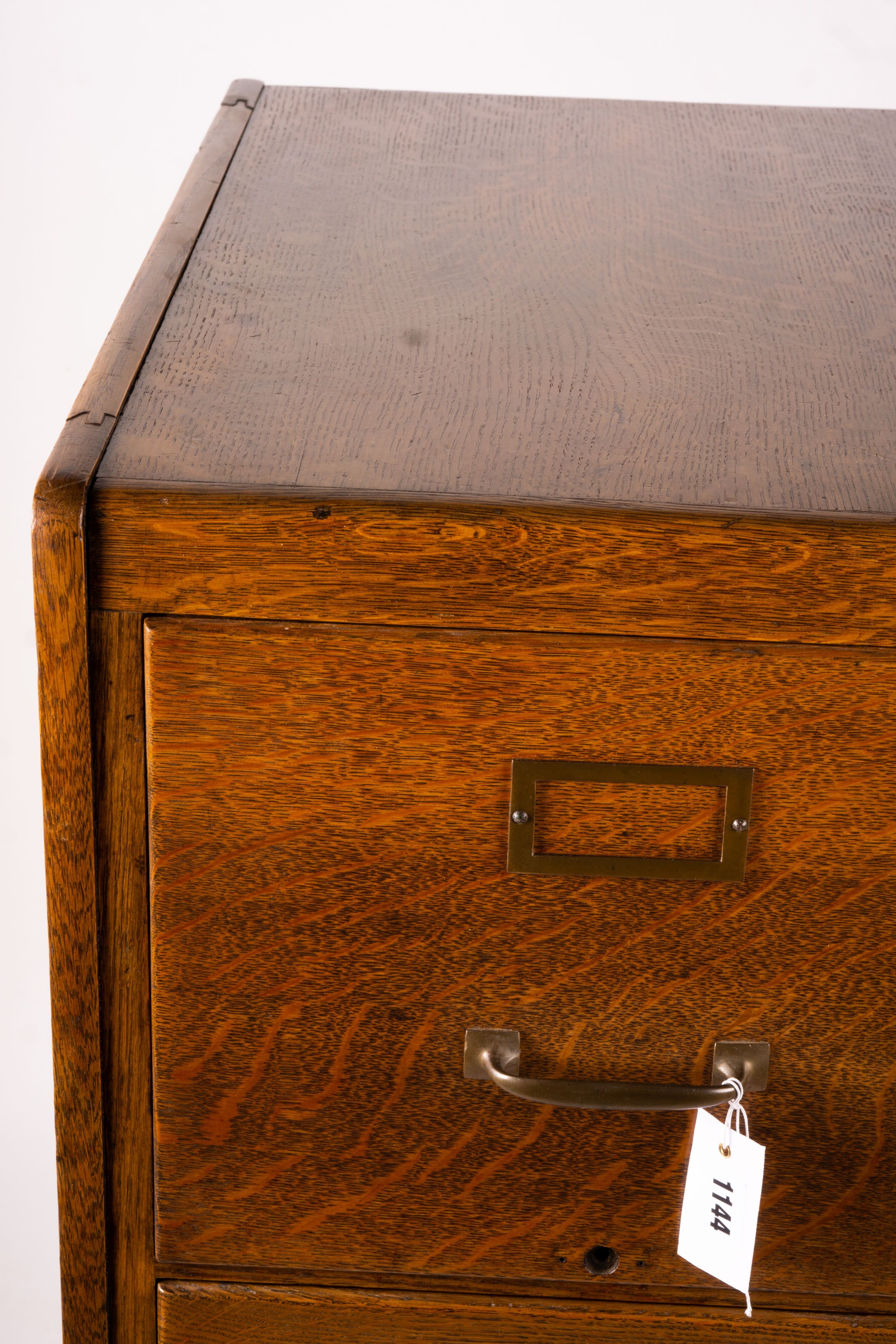 An early 20th century oak four drawer filing cabinet, W.44cm D.70cm. H.132cm